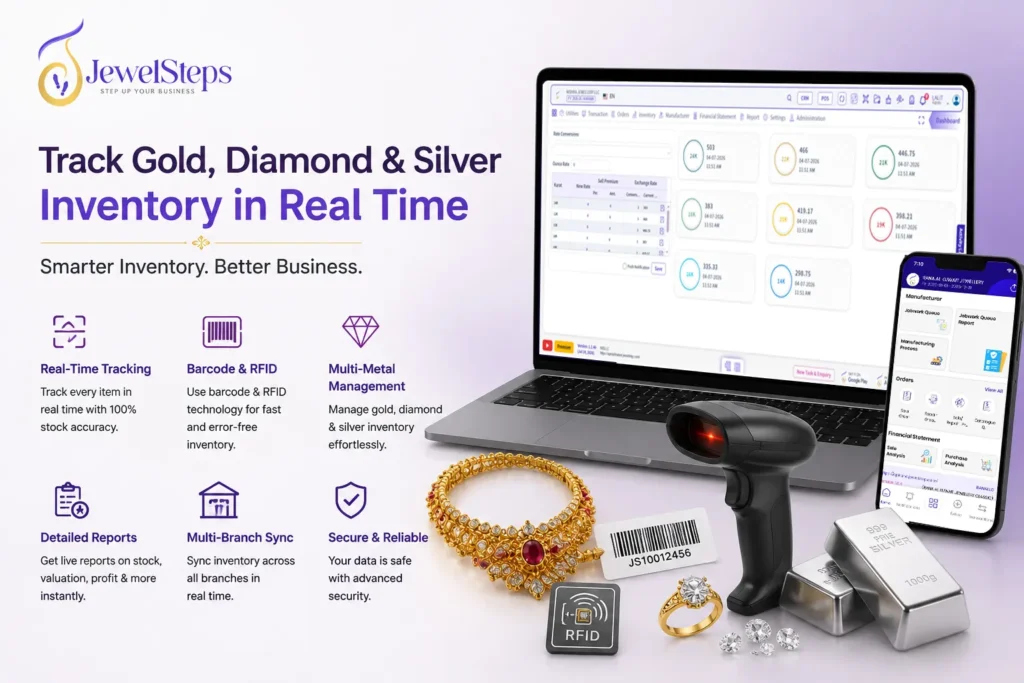 Track Gold, Diamond & Silver Inventory in Real Time | JewelSteps